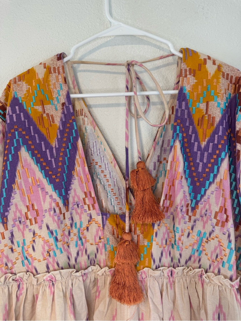 Anthropologie Not So Serious Abstract Embroidered Mini Dress 2X - Picture 9 of 13